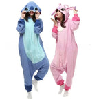 Nexora™ Stitch Kigurumi Onesie Kawaii  Women Pajamas Flannel Warm Soft