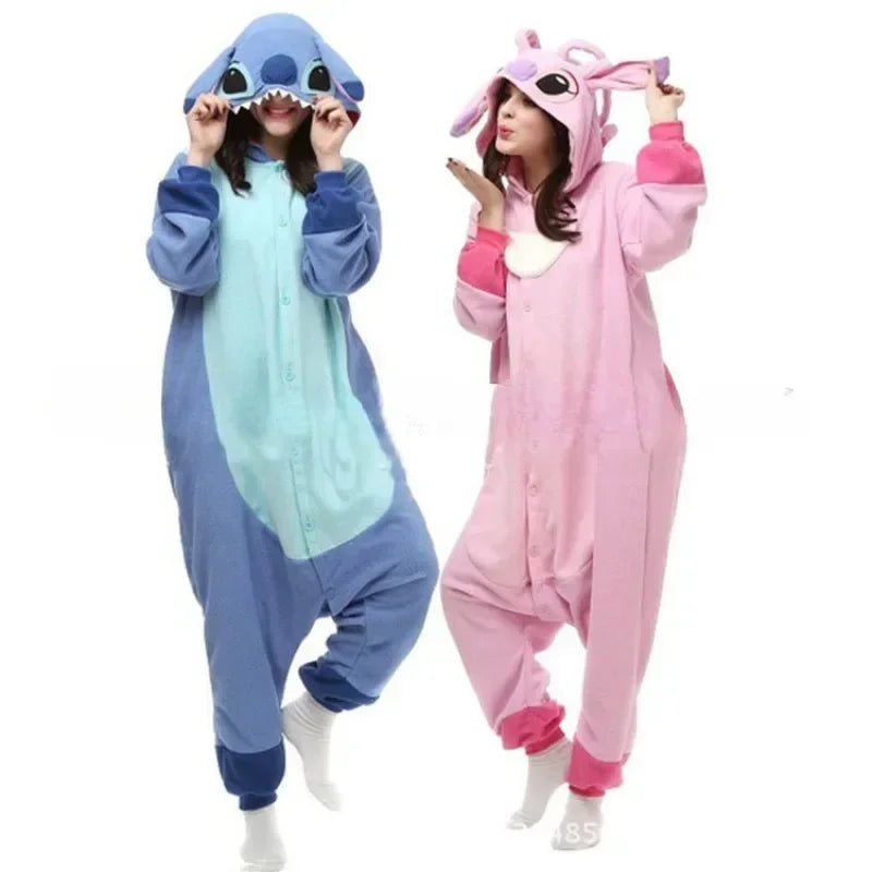 Nexora™ Stitch Kigurumi Onesie Kawaii  Women Pajamas Flannel Warm Soft